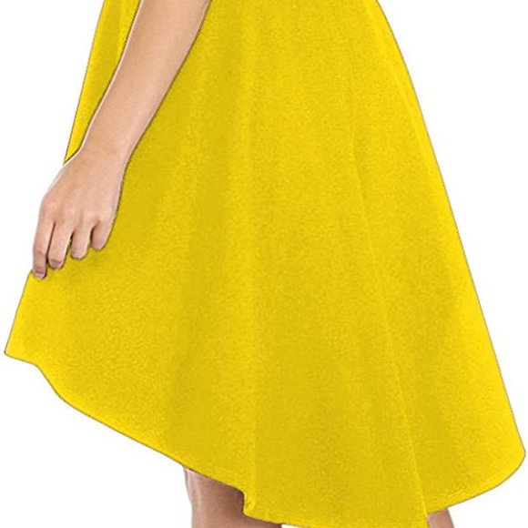 New Sarin Mathews Womens Off The Shoulder Short Sleeve High Low Cocktail Dress - Picture 13 of 16